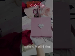 Scatola da matrimonio personalizzata in cartone, scatole regalo di Natale con fiocco di nastro e rivestimento UV