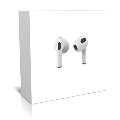 Airpods bianchi su ordinazione del cartone che imballano le scatole per le cuffie senza fili di Earbuds