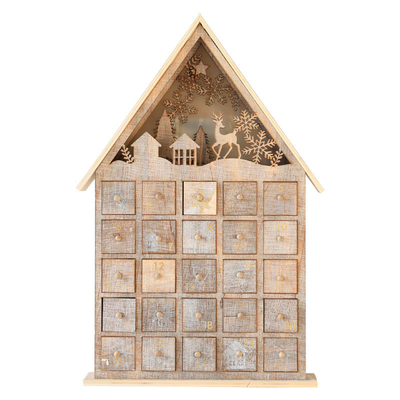 Decorazione di legno del cassetto del Governo del calendario del contenitore di regalo di Natale creativo di lusso