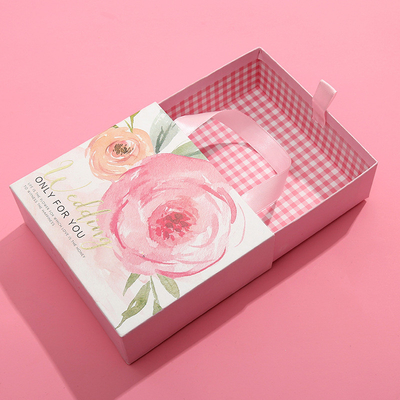 I gioielli di Logo Printed Pink Custom Cardboard inscatolano la progettazione di stoccaggio del cassetto