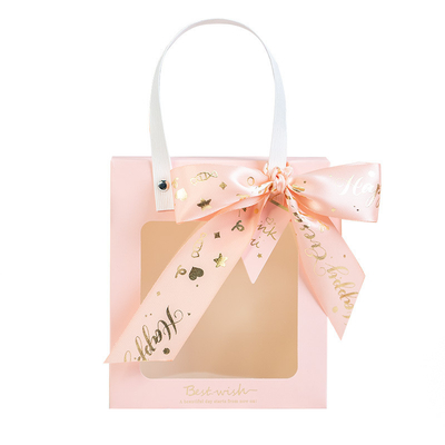 Contenitore d'imballaggio della finestra della borsa di regalo trasparente del cartone con la maniglia
