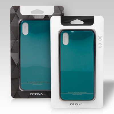 Cassa per cellulari di lusso con logo personalizzato Scatola di imballaggio rigida con gancio