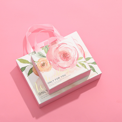I contenitori di regalo di seta rosa dei gioielli della sciarpa ammassano contenitore di cosmetici della mano di rettangolo