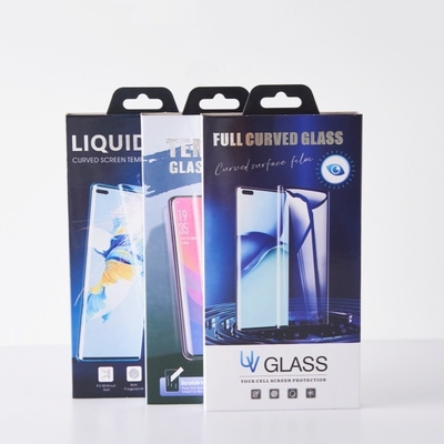 Scatola protettrice di schermo di vetro temperato per cellulari a curva completa con logo personalizzato