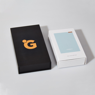 Logo personalizzato Scatola di imballaggio in cartone di carta nera e bianca Scatola di imballaggio con custodia per cellulari