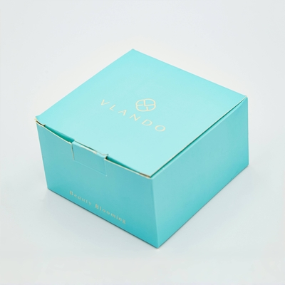 Gold Stamping Logo Custom Packaging Box Blu Crema per il viso eccellente Cosmetico Box Packaging