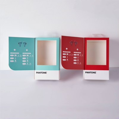 Scatole di carta elettronica con logo personalizzato per auricolari scatola di imballaggio con PVC Wind