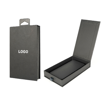 Logo personalizzato Scatola di imballaggio elettronica magnetica nera scatola di carta per telefono scatola di imballaggio regalo