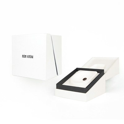 Logo personalizzato cartone bianco gioielleria scatola di carta imballaggio per braccialetto collana