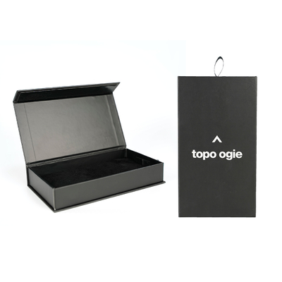 Custom OEM Flip Black Paper Box Con Magnetico Per Mobile Phone Case Packaging