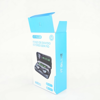 Cartoni regalo di carta pieghevoli con logo personalizzato con auricolari Bluetooth senza fili