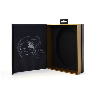 Prodotti elettronici personalizzati Scatola di imballaggio a forma di libro EVA vassoio Scatola di cartone magnetico per cuffie