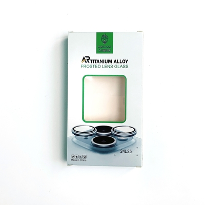 Scatola di imballaggio con pellicola temperata per lenti per cellulari personalizzate con finestre in pvc per lenti per telecamere iPhone Scatola di carta protettore dello schermo