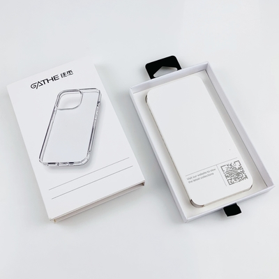 Scatola di imballaggio in cartone con cassetto scorrevole con logo personalizzato per custodia per cellulare con finestre trasparenti e chiusura magnetica