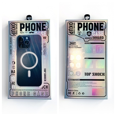 In stock Laser argento cassetto cartone scatola di imballaggio telefono cellulare scatola cassa con vassoio per iphone 16 promax