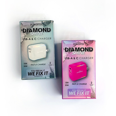 Scatola pieghevole laser argento per caricatore, cavo di ricarica USB, confezione con gancio per negozio al dettaglio