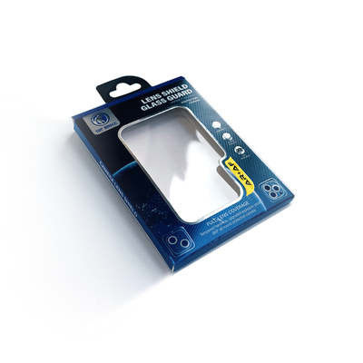 Scatole di imballaggio per pellicola protettiva per obiettivo della fotocamera personalizzate Piccola scatola di carta con finestre in PVC per obiettivo mobile